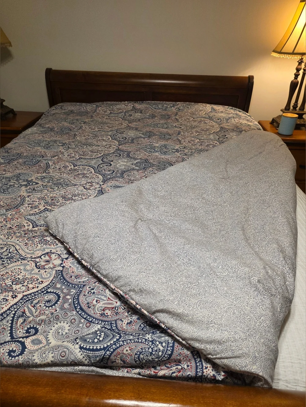 Ralph Lauren Paisley 100% Cotton Queen Reversible Comforter Multicolor